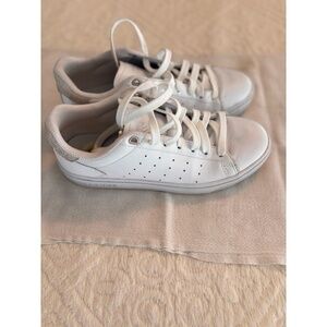 K-SWISS Womens White Leather Classic 96596-158-M Low Top Sneakers US 9